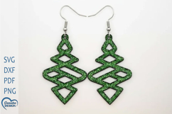 Christmas Earrings Laser Cut. Christmas Tree Laser Cut. Product Image 1