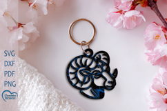 Aries Keychain Laser Cut. Zodiac Signs Keychain. Product Image 1