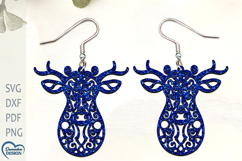 Highland Cow Earrings Laser Cut. Highland cow SVG File. Product Image 1