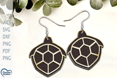 Sea Turtle Earrings Laser Cut. Boho earrings SVG. Product Image 1