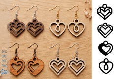 Heart Earrings Laser Cut. Boho Earrings Laser Cut. Product Image 1