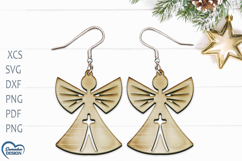 Christmas Earrings Laser Cut. Angel Wings Laser Cut. Product Image 1