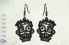 Halloween Earrings Laser Cut. Halloween Zombie head SVG. Product Image 1