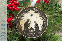 Nativity Scene SVG. Cristmas Ornament Laser Cut. Product Image 1