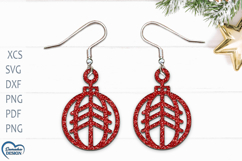 Christmas Earrings Laser Cut. Christmas Ball Laser Cut. Product Image 1