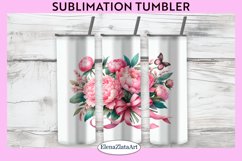 Peonies Tumbler Wrap | 20 oz. Straight Skinny Design Product Image 1