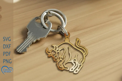 Taurus Keychain Laser Cut. Zodiac Signs Keychain. Product Image 1