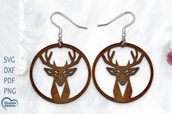 Christmas Earrings Laser Cut. Christmas Deer Laser Cut. Product Image 1