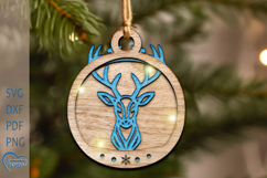 Christmas Ornament Laser Cut. Christmas Ornament SVG. Product Image 1