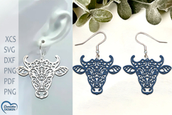 Highland Cow Earrings Laser Cut. Highland cow SVG File. Product Image 1