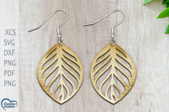 Leaf Earrings Laser Cut. Laser Cut earrings SVG. Product Image 1