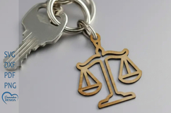 Libra Keychain Laser Cut. Zodiac Signs Keychain. Product Image 1