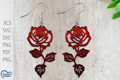 Rose Earrings Laser Cut. Boho Earrings Laser Cut. Product Image 1