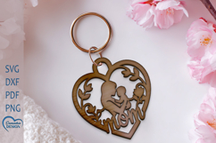 Mom SVG. Mothers Day Keychain Design. Mothers Day Laser Cut Product Image 1