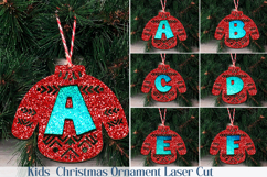 Christmas Personalized Ornament Laser Cut. Initial Monogram. Product Image 1