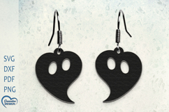 Earrings Laser Cut. Cute Heart Laser Cut. Halloween SVG. Product Image 1