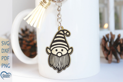 Christmas Laser Cut Keychain. Christmas Elf Svg. Product Image 1