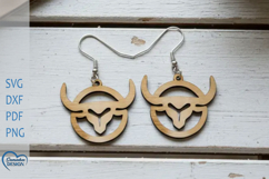 Taurus Earrings . Zodiac signs Laser Cut earrings. Product Image 1