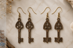 Halloween Key Earrings Laser Cut. Halloween Laser cut. Product Image 1