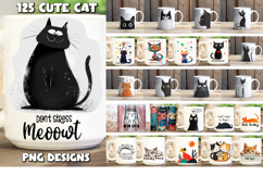 185 Cat Mom Designs. Cat SVG. Cat Coffee Mug Bundle SVG. Product Image 2
