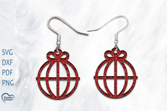 Christmas Earrings Laser Cut. Christmas Ball Laser Cut. Product Image 1