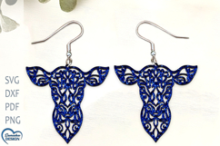 Highland Cow Earrings Laser Cut. Highland cow SVG File. Product Image 1