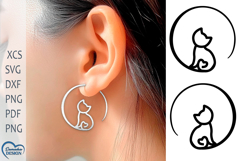 Cat Earrings Laser Cut. Boho Earrings. Product Image 1