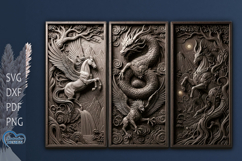 3D effect Mythical Creatures Engraving file. Home Decor. Product Image 1