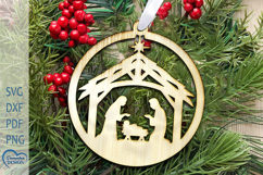 Nativity Scene SVG. Cristmas Ornament Laser Cut. Product Image 1