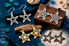 Ocean Earrings Laser Cut Bundle. Product Image 9