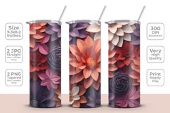 3D Colorful Flowers Tumbler Wrap Product Image 1