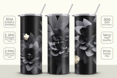 3D Black Flowers Tumbler Wrap Product Image 1
