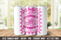 Breast Cancer Coquette Tumbler Wrap | 20 oz Tumbler Wrap Product Image 1