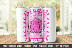Breast Cancer Coquette Tumbler Wrap | 20 oz Tumbler Wrap Product Image 1