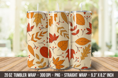 VIntage Autumn Leaves Tumbler | Fall Leaves Tumbler | 20 oz Product Image 1
