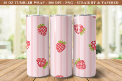 Strawberry Stripe Tumbler Wrap | 20 oz tumbler Wrap Product Image 1