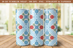 Folk Art Flower Tumbler Wrap | 20 oz tumbler Wrap Product Image 1