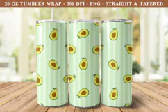 Avocado Stripe Tumbler Wrap | 20 oz tumbler Wrap Product Image 1