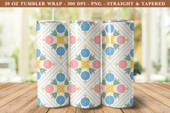Folk Art Flower Tumbler Wrap | 20 oz tumbler Wrap Product Image 1