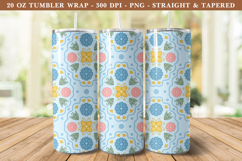 Folk Art Flower Tumbler Wrap | 20 oz tumbler Wrap Product Image 1