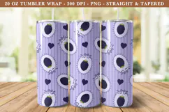 Blackberry Coquette Heart Tumbler Wrap | 20 oz tumbler Wrap Product Image 1