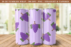 Grapes Stripe Tumbler Wrap | 20 oz tumbler Wrap Product Image 1