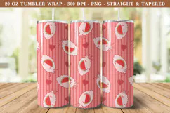 Watermelon Coquette Heart Tumbler Wrap | 20 oz tumbler Wrap Product Image 1
