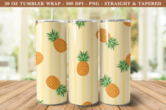 Pineapple Stripe Tumbler Wrap | 20 oz tumbler Wrap Product Image 1