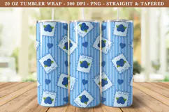 Blueberry Coquette Heart Tumbler Wrap | 20 oz tumbler Wrap Product Image 1
