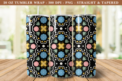 Folk Art Flower Tumbler Wrap | 20 oz tumbler Wrap Product Image 1