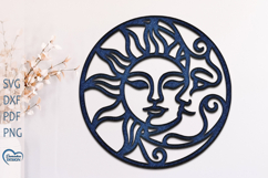 Sun and moon SVG. Home Decor Lazer Cut. Celestial Wall Art. Product Image 1