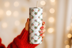 Christmas Hand Skinny Tumbler PSD Mockup | 20oz Smart Object Product Image 4