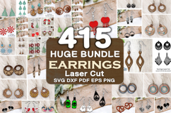 Huge Earrings Bundle Laser Cut. Earrings SVG Bundle. Product Image 3