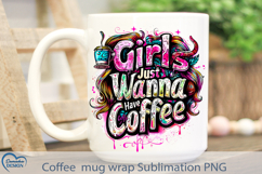 Coffee mug wrap sublimation. Coffee Cup. Coffee lover mug. Product Image 1